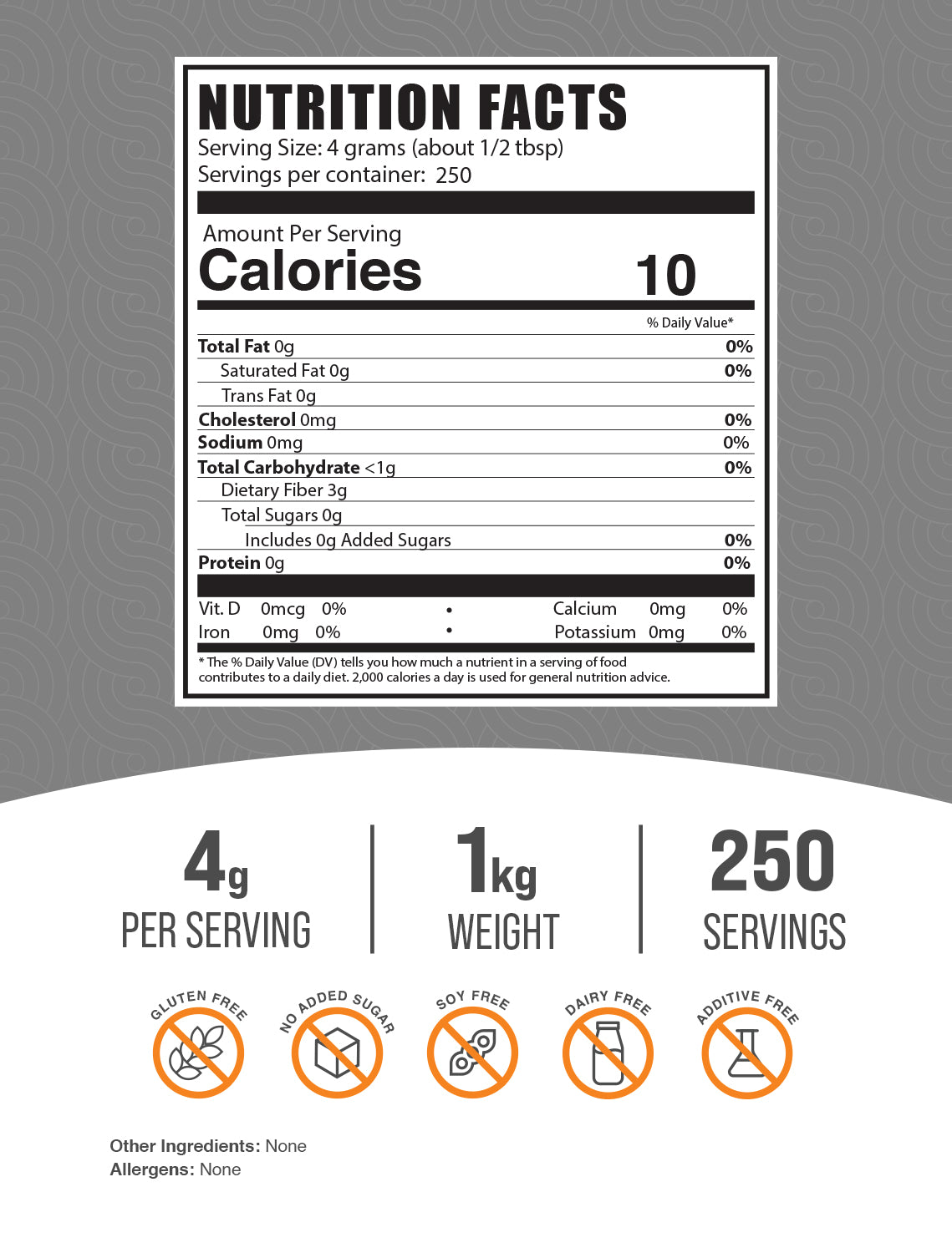 Agar Agar powder label 1kg