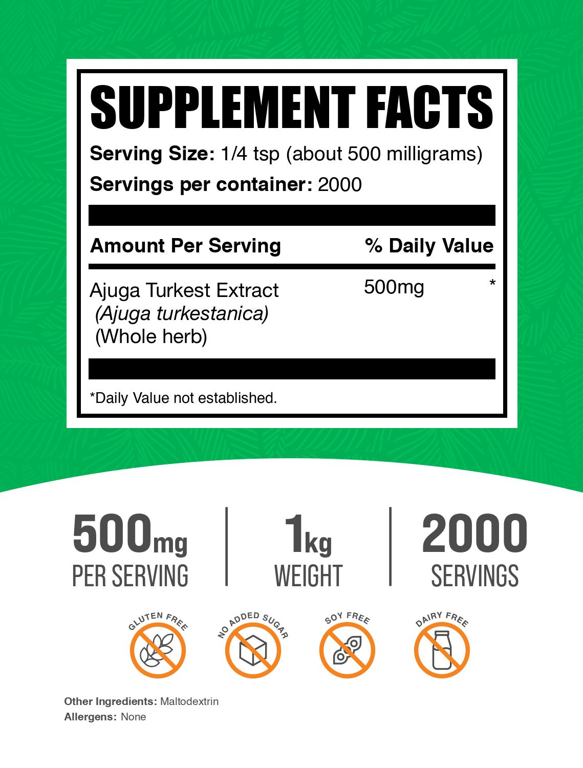 Ajuga turkest extract powder label 1kg
