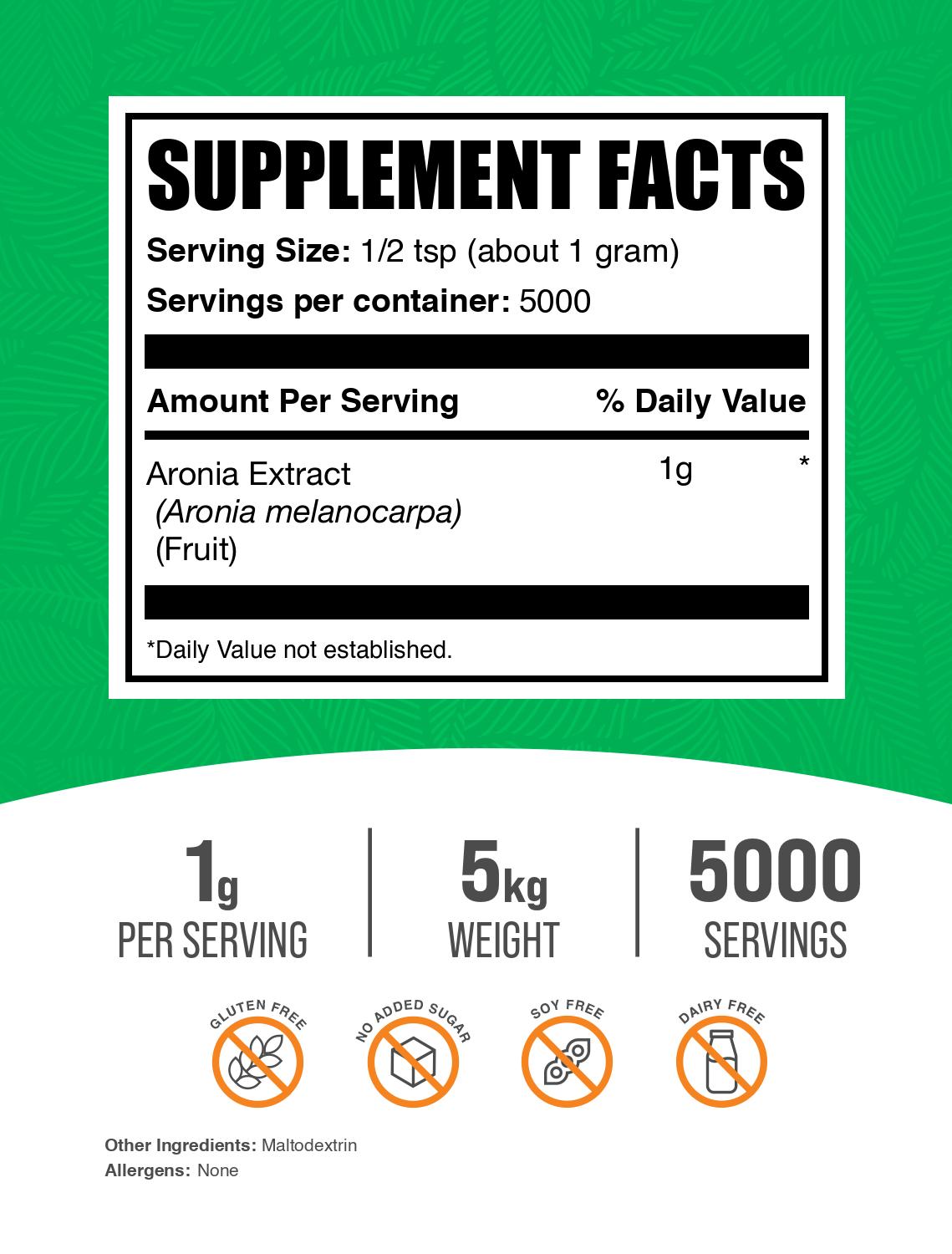 Aronia berry extract powder label 5kg