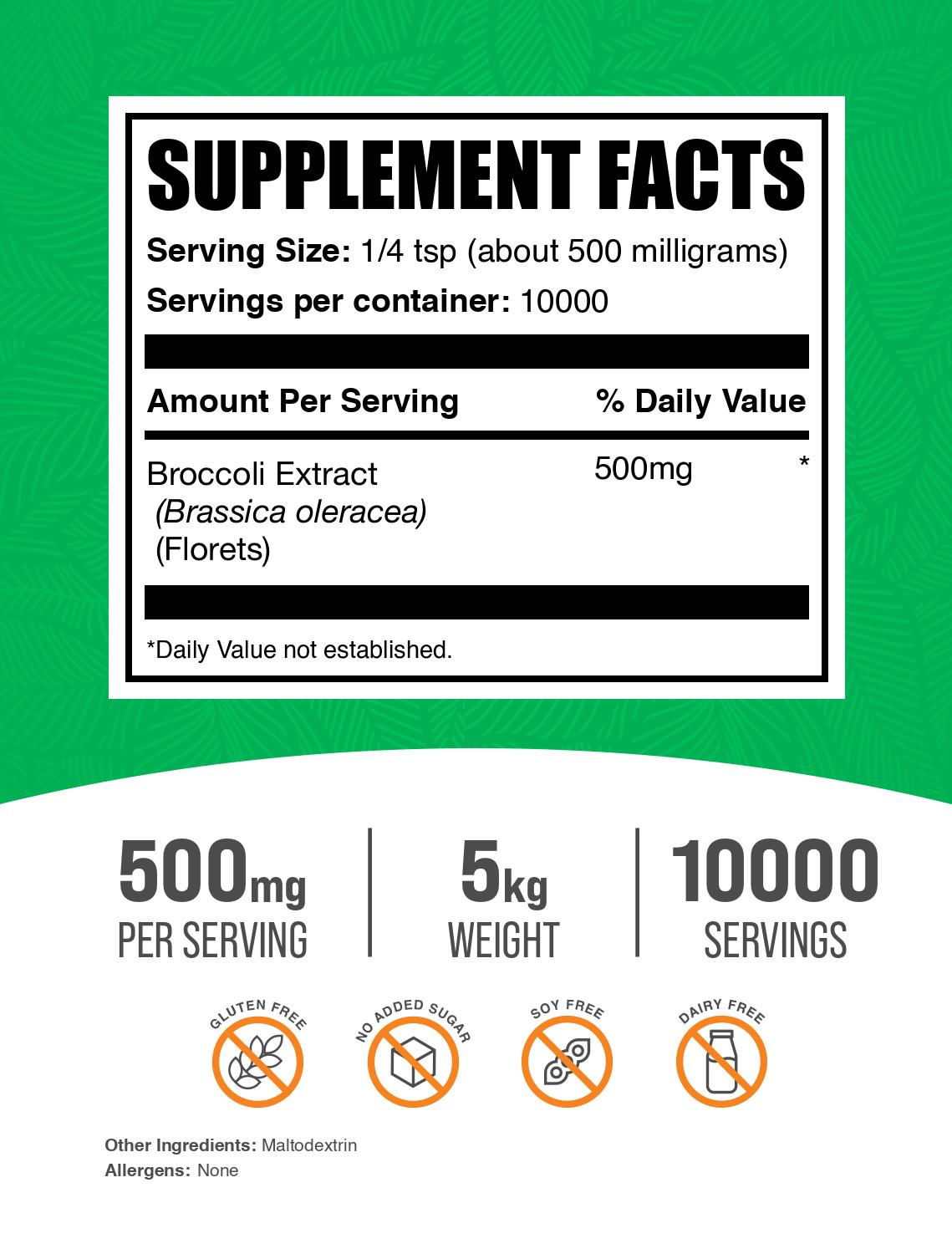 Broccoli extract powder label 5kg