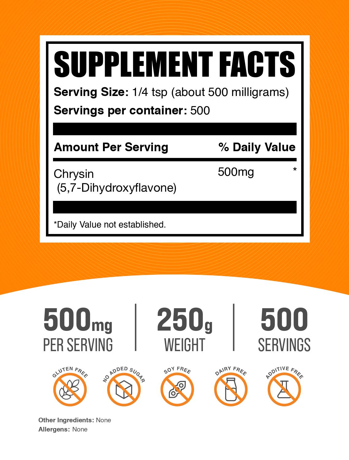 Chrysin powder label 250g