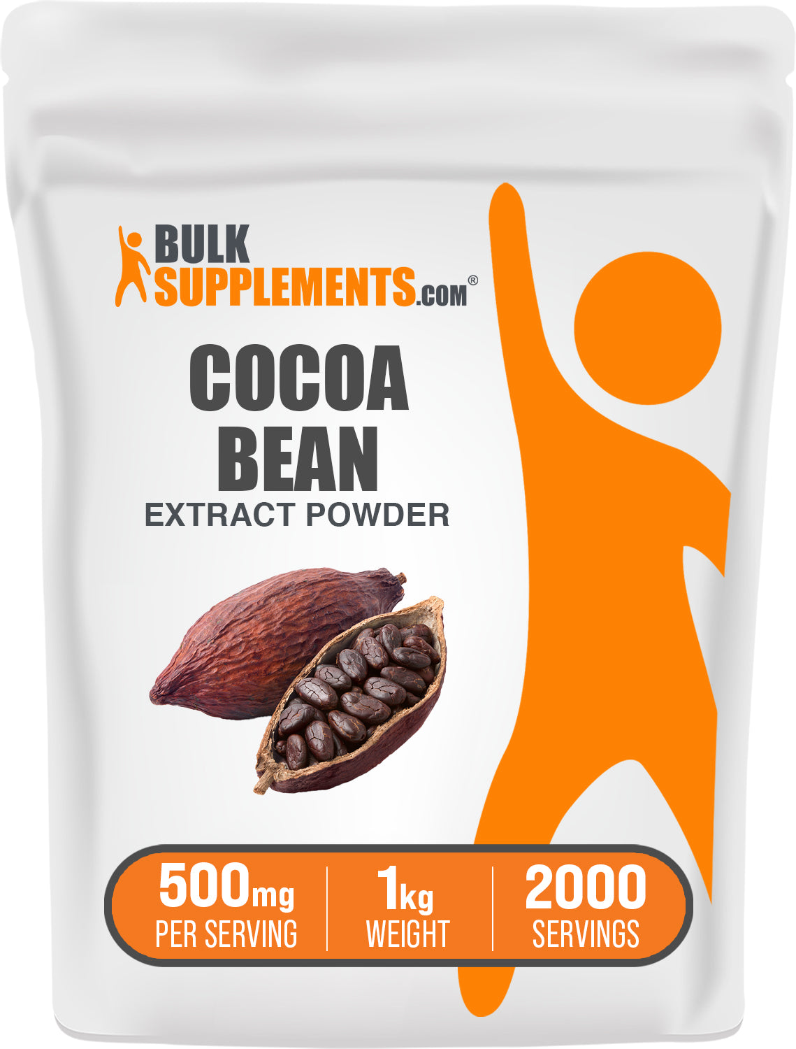 BulkSupplements.com Cocoa Bean Extract Powder 1kg bag image