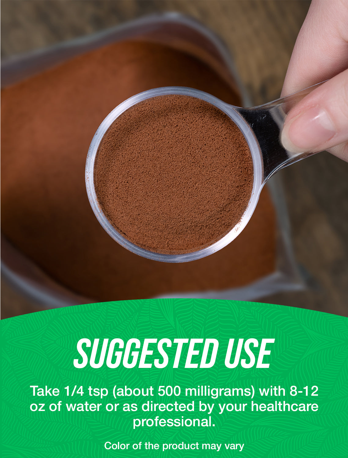 Cocoa bean extract powder suggested use image