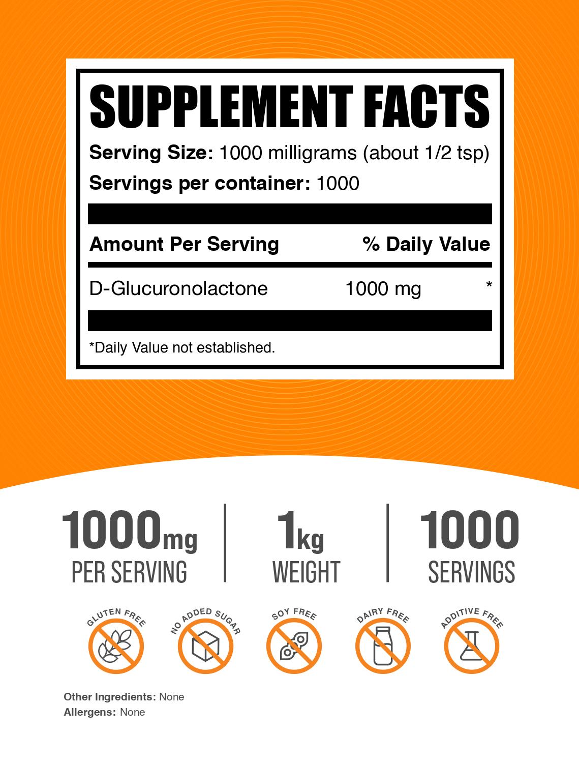 D-Glucuronolactone Powder label 100g