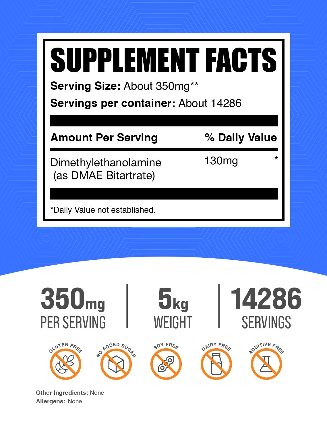 DMAE bitartrate powder label 5kg