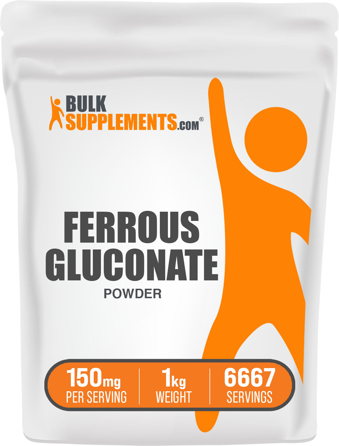 BulkSupplements Ferrous Gluconate Powder 1kg