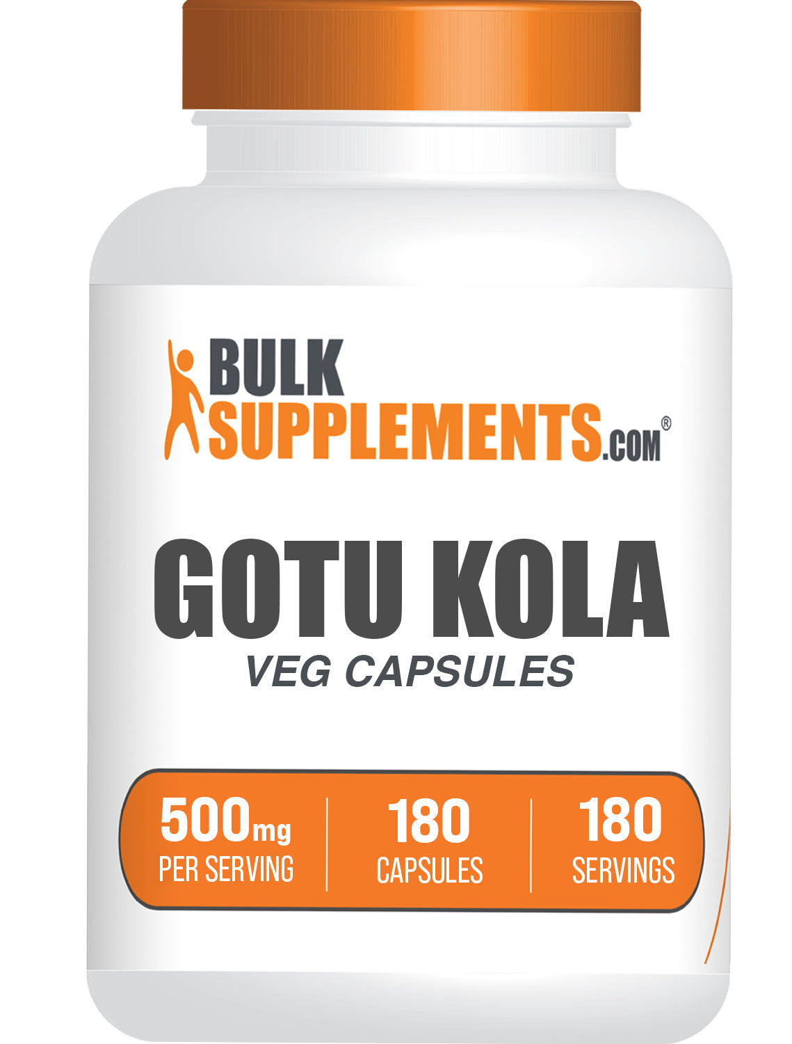 BulkSupplements.com Gotu Kola Extract 180 capsules bottle image