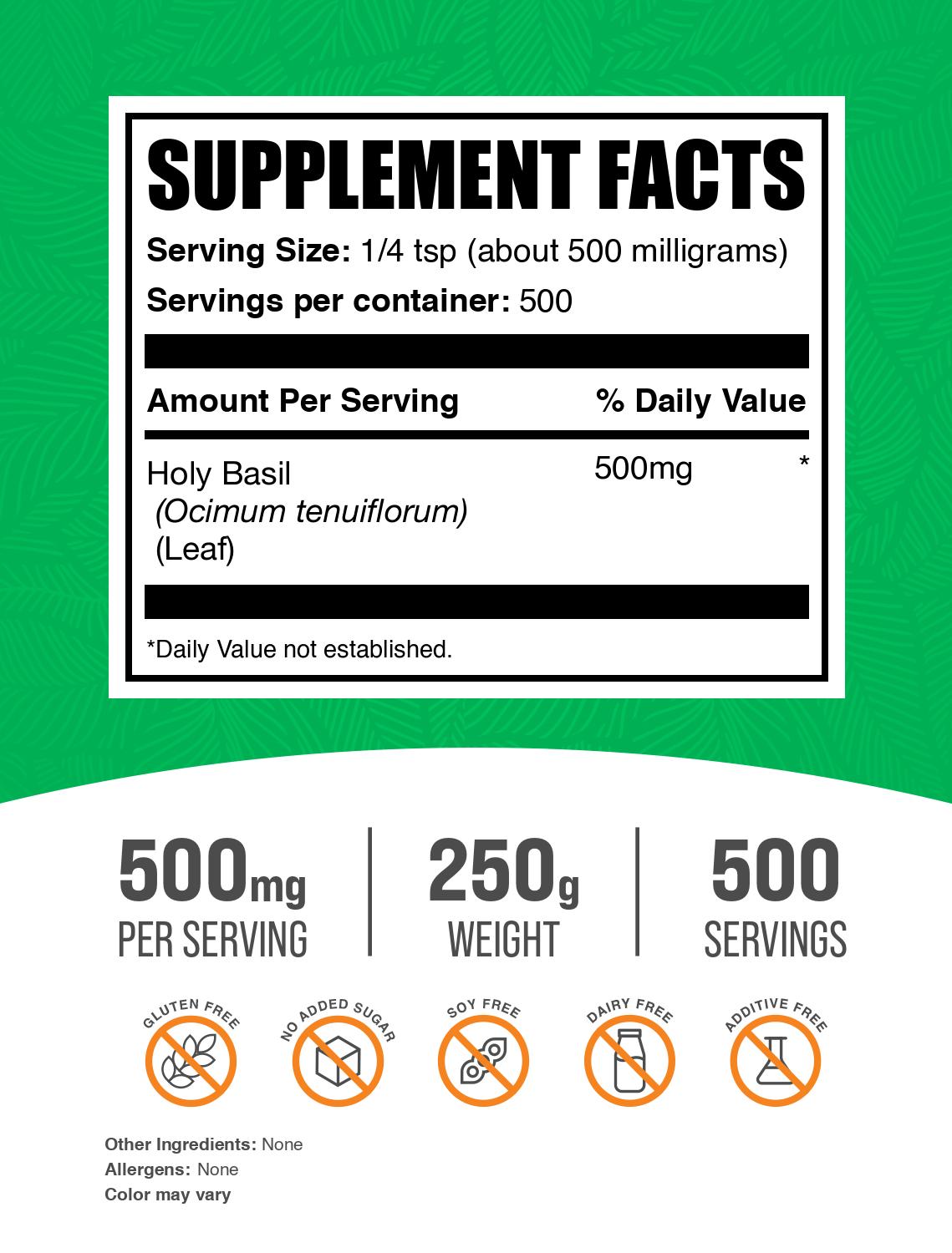 Holy Basil Powder 250g Label