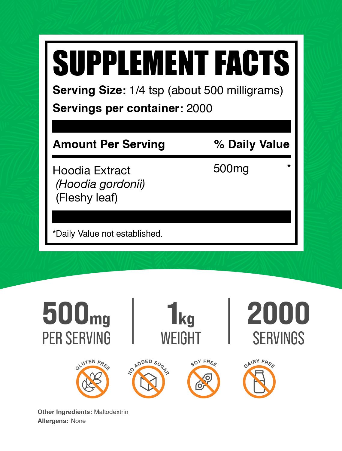 Hoodia extract powder label 1kg