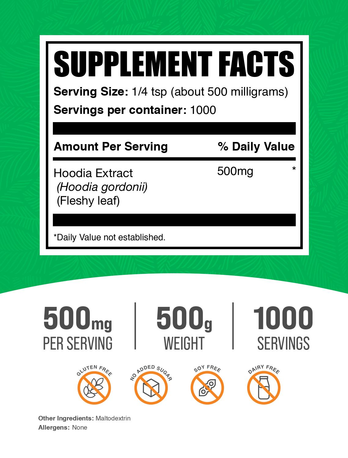 Hoodia extract powder label 500g