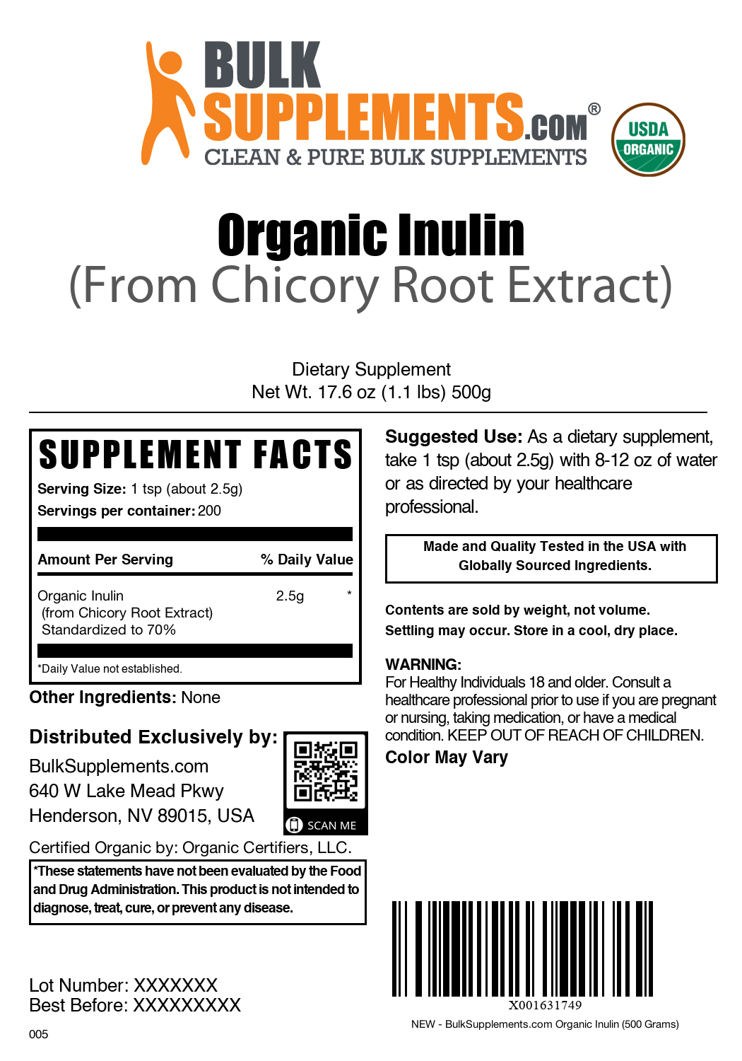 Organic Inulin Powder