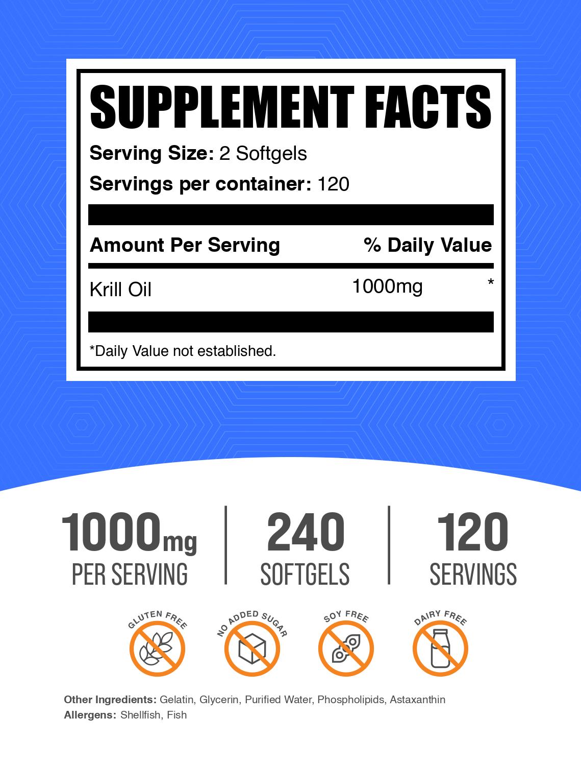 Krill oil 240 softgels label