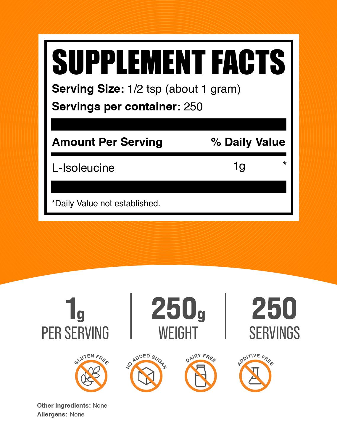 L-Isoleucine powder label 250g