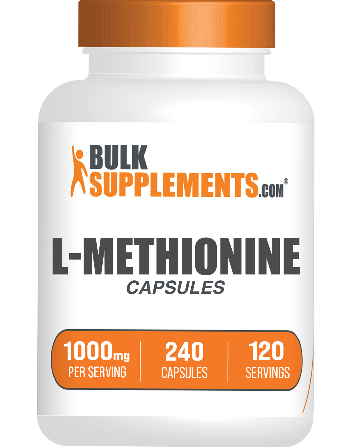BulkSupplements.com L-Methionine 240 capsules bottle image