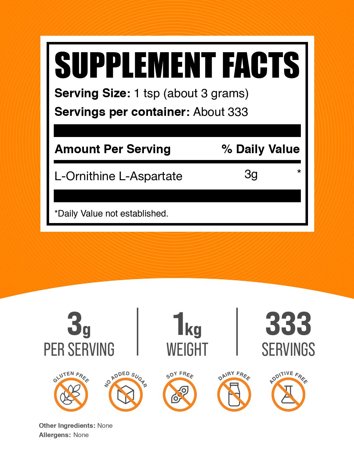L-Ornithine L-Aspartate powder label 1kg
