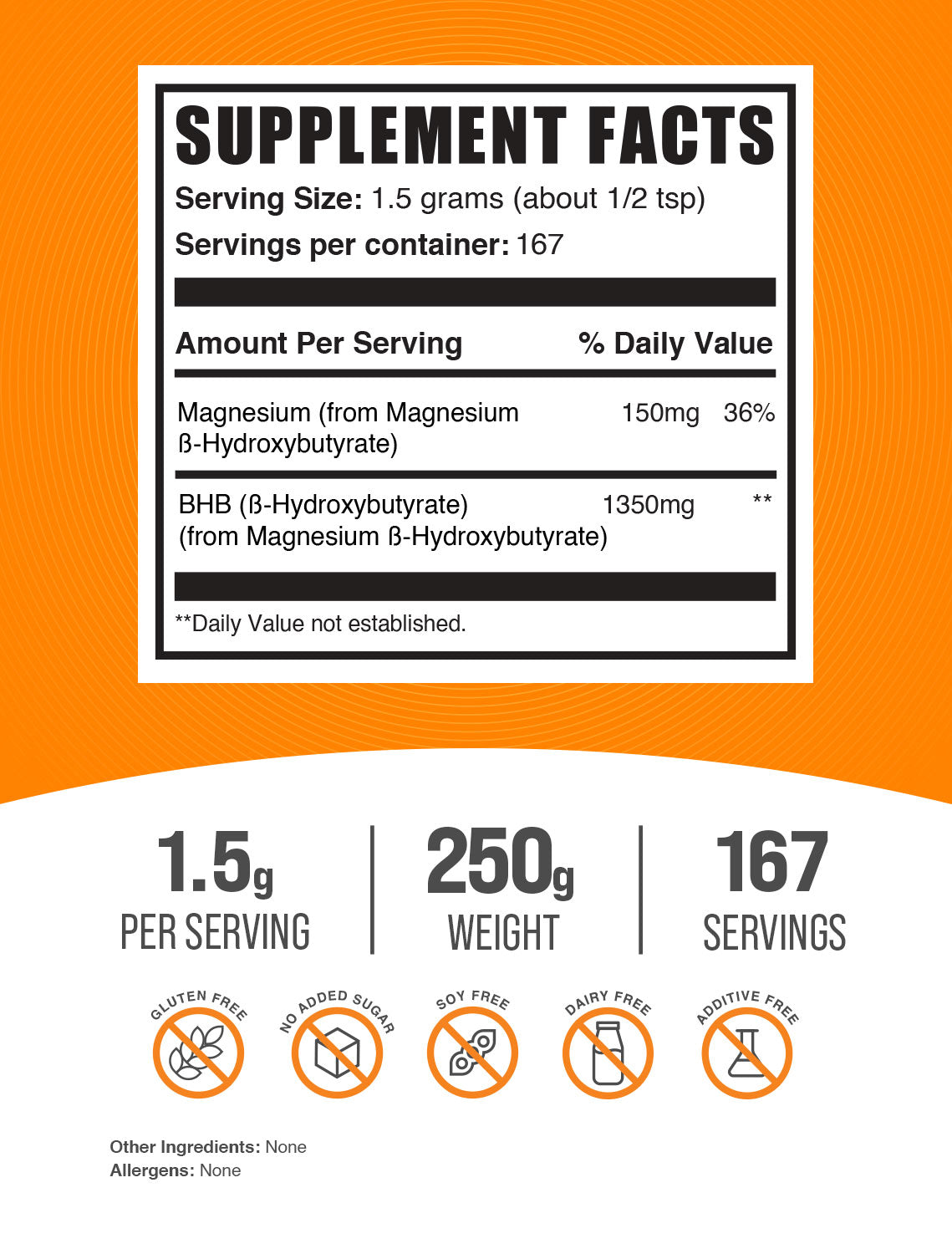 Magnesium BHB powder label 250g