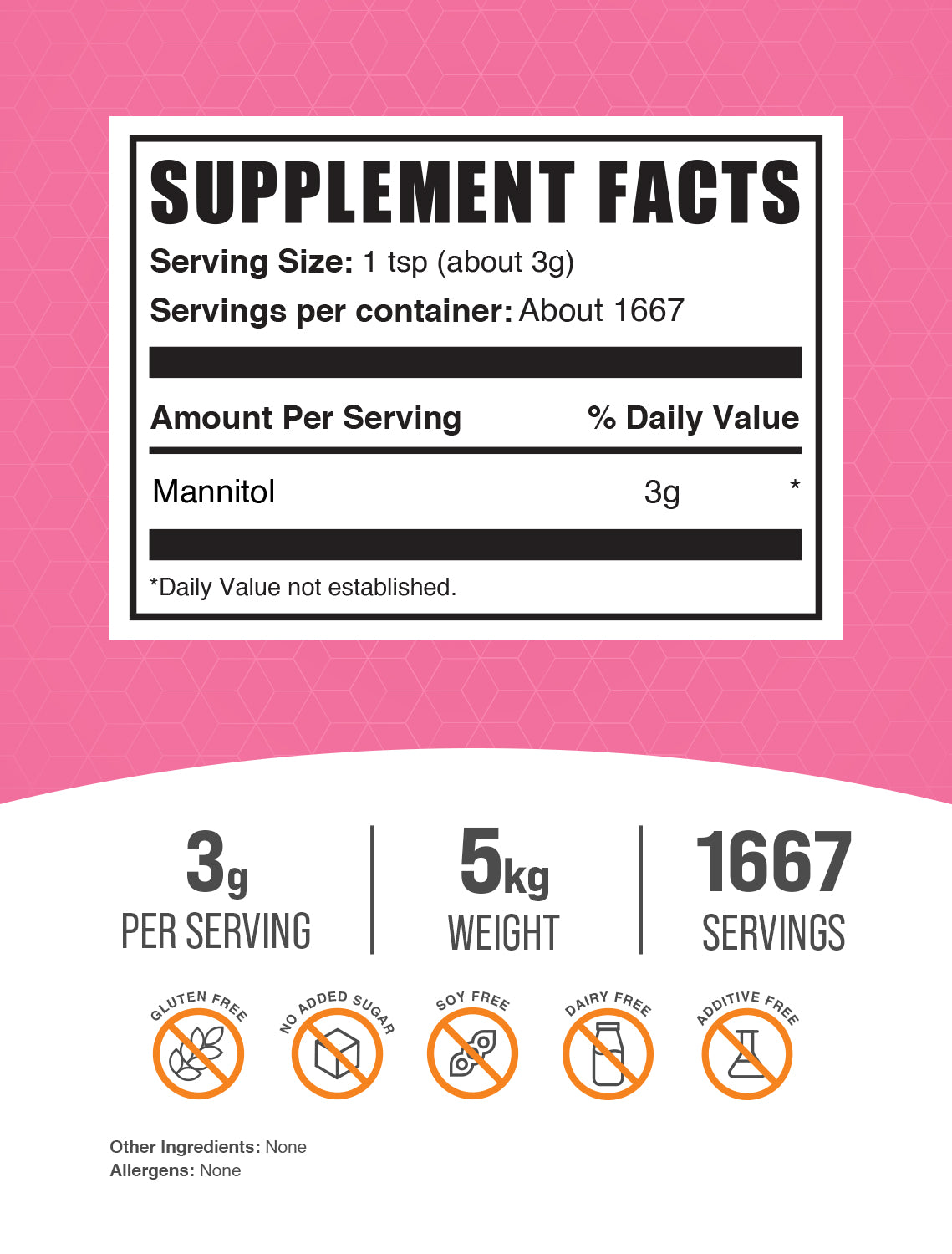 Mannitol powder label 5kg