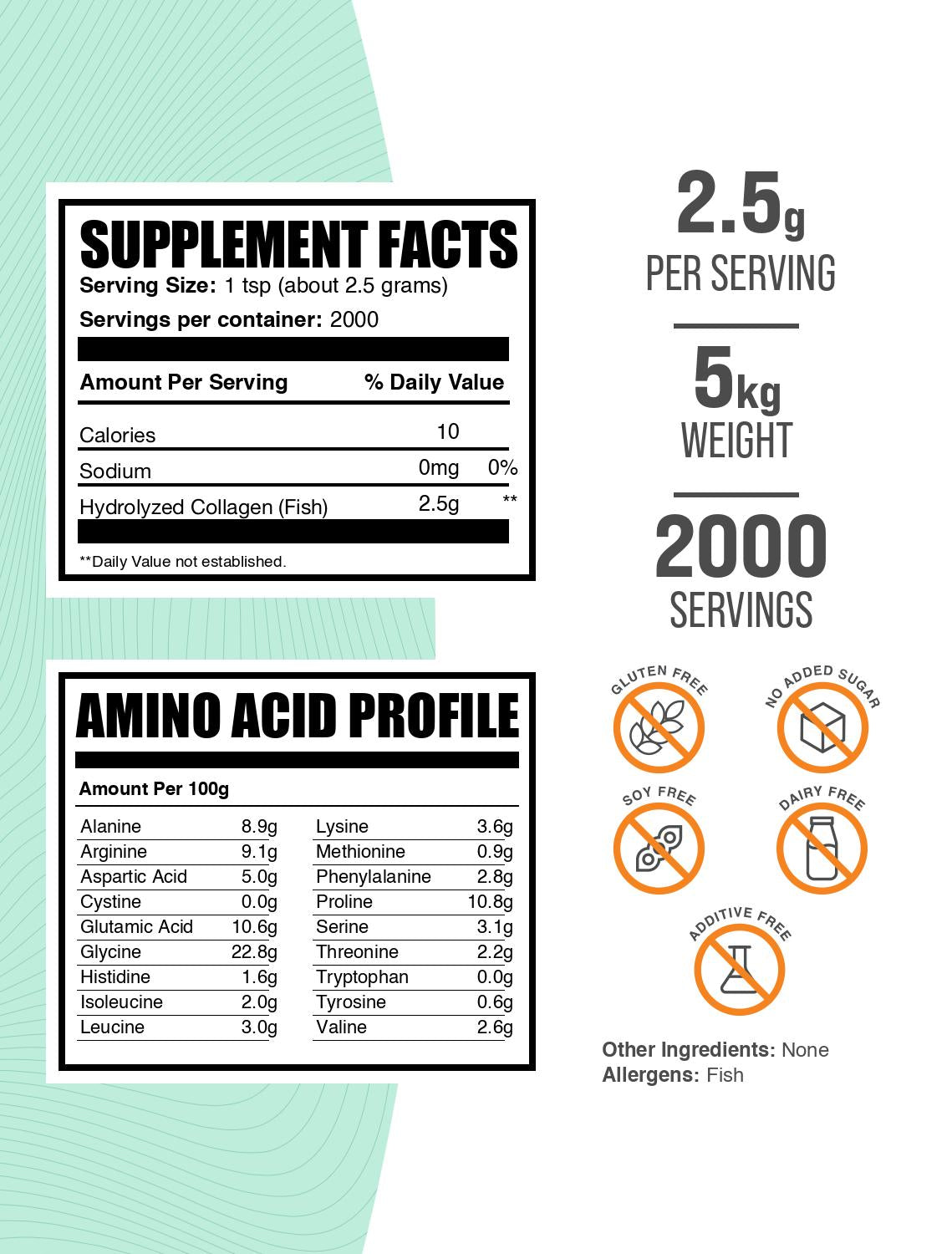 Marine collagen powder label 5kg