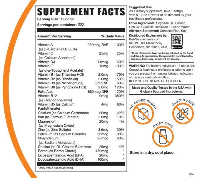 Multivitamin Softgels Women 50 300ct Plain Label