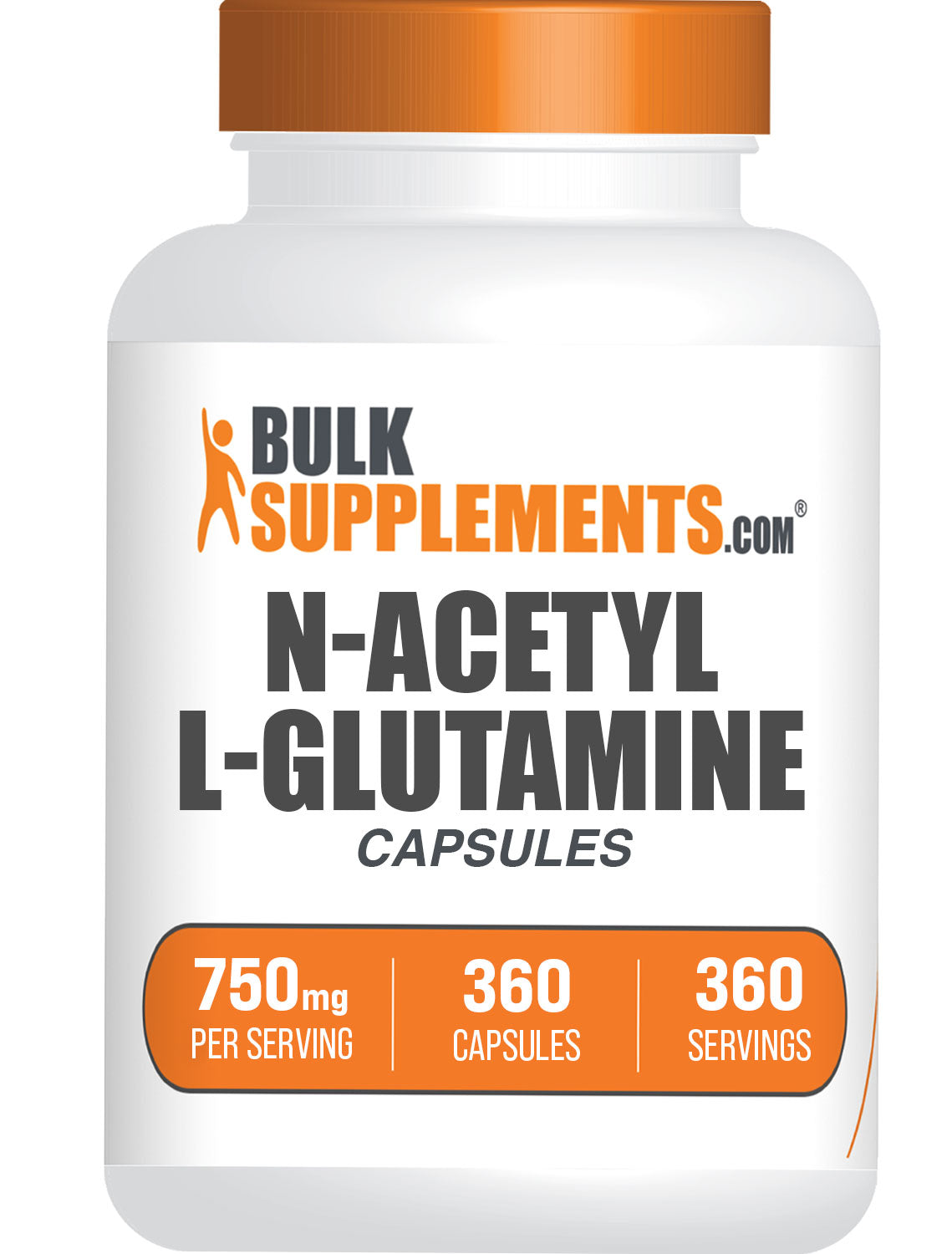 BulkSupplements.com N-Acetyl L-Glutamine 360 capsules bottle image