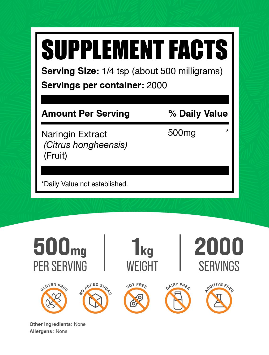 Naringin extract powder label 1kg