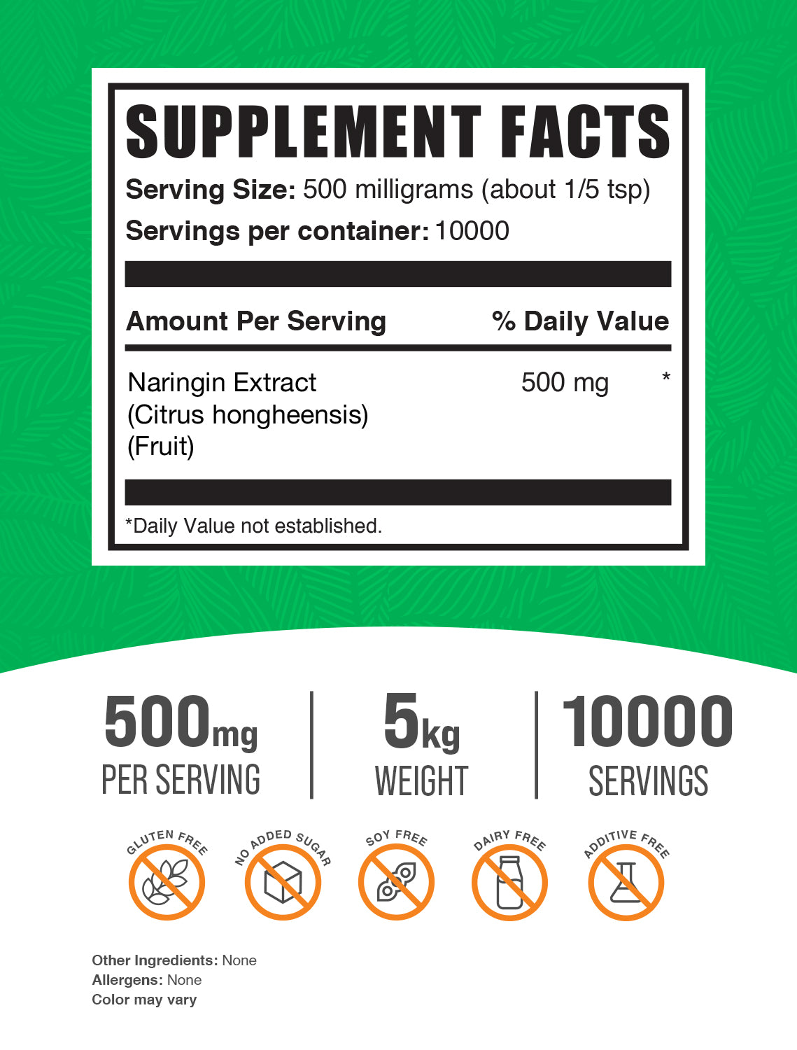 Naringin Extract Powder 5kg Label