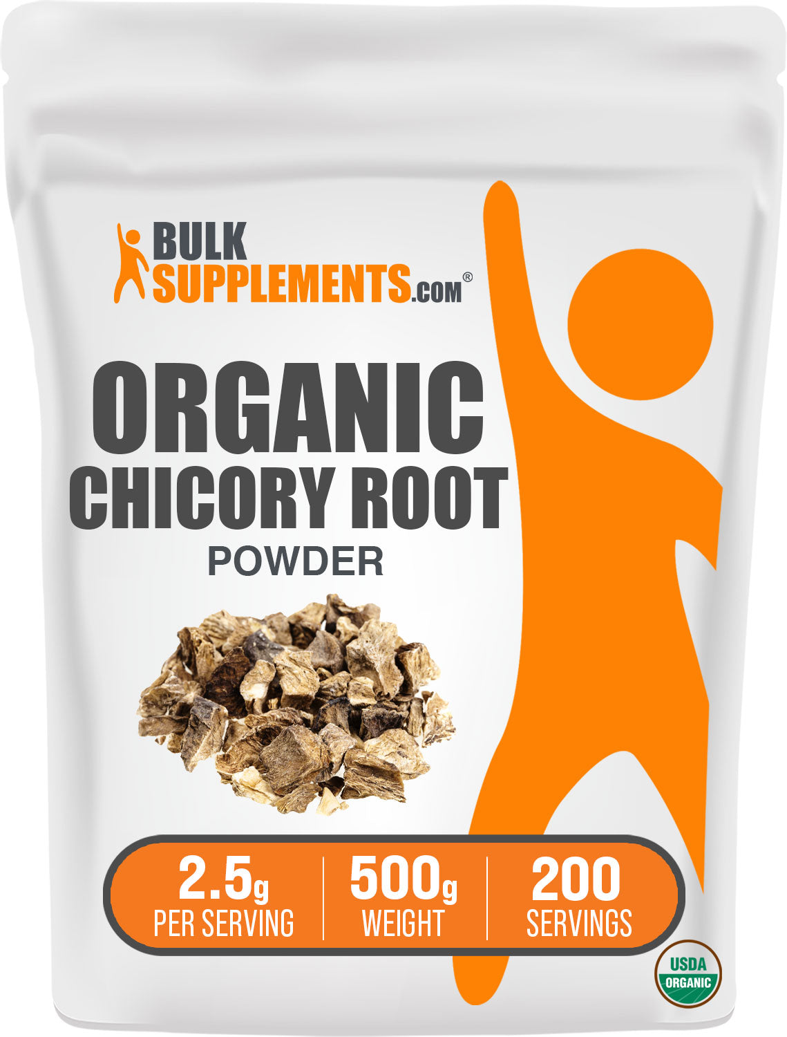 BulkSupplements.com Organic Chicory Root Powder 500g bag