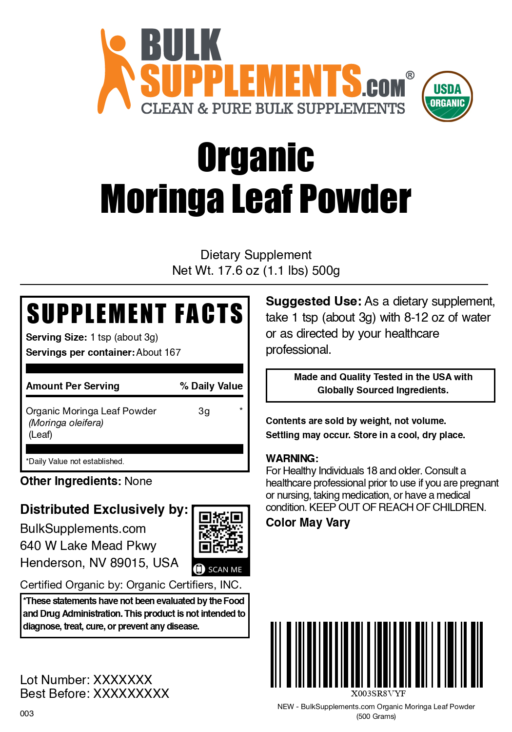 Bio-Moringa-Blatt-Pulver
