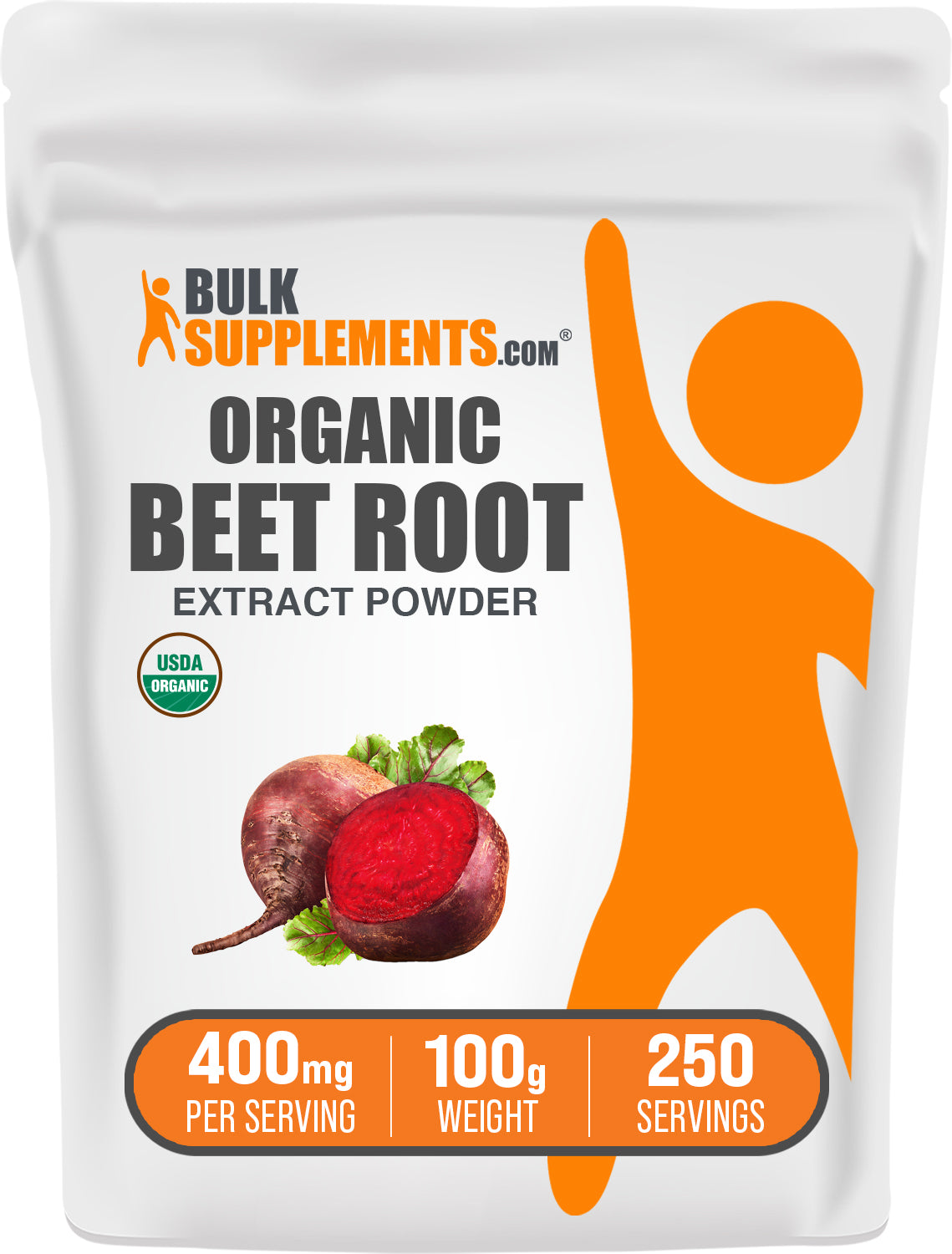 BulkSupplements.com Organic Beet Root Extract Powder 100g bag image