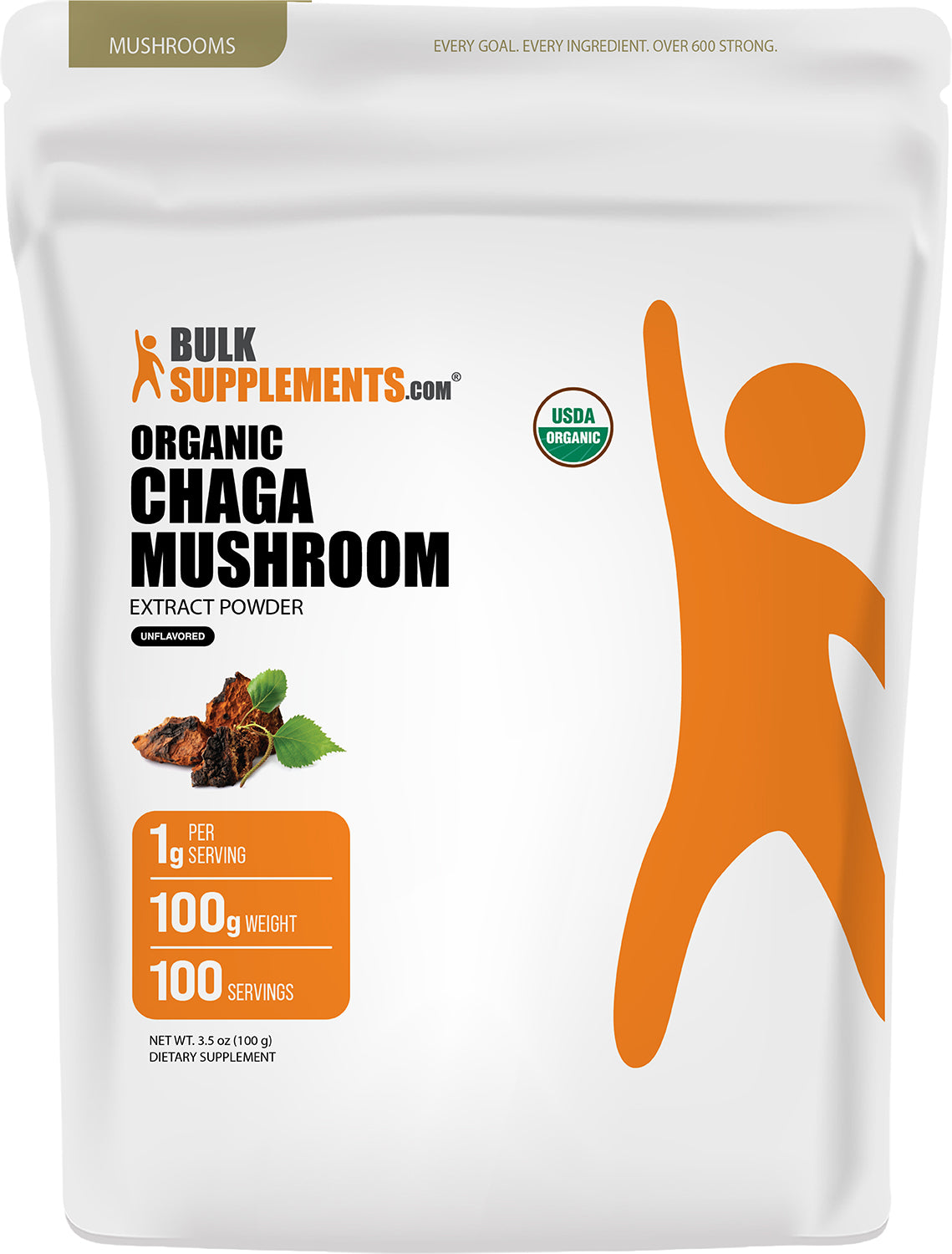 Organic Chaga Mushroom Extract Powder 100g Main Image 
