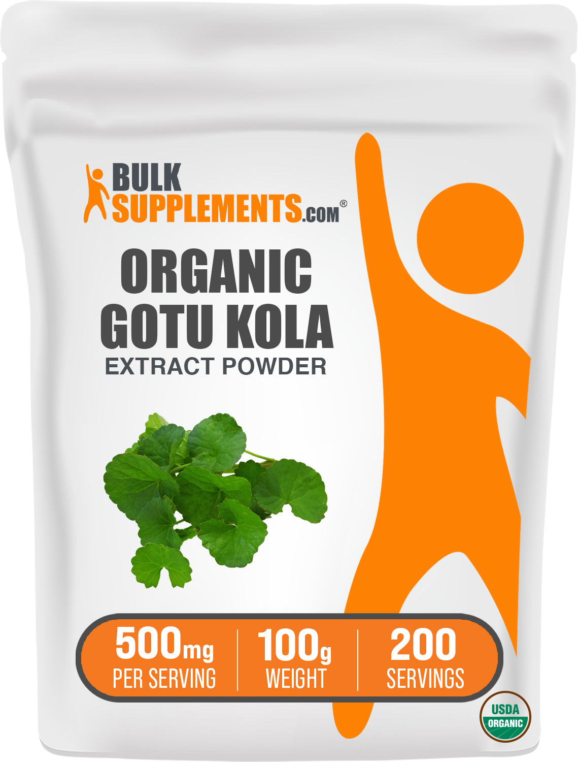 BulkSupplements.com organic gotu kola extract powder 100g bag