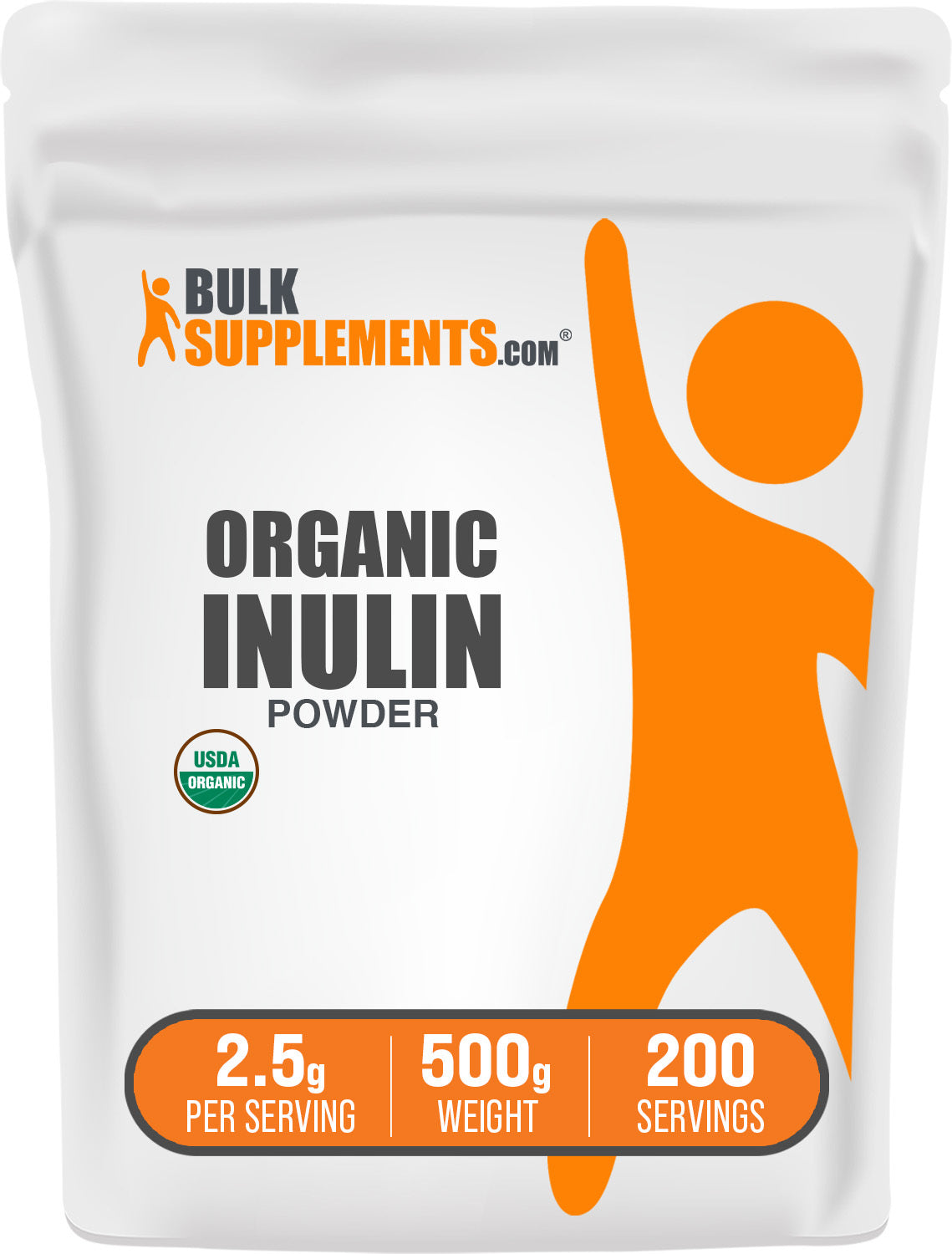 BulkSupplements.com Organic Inulin Powder 500g bag image