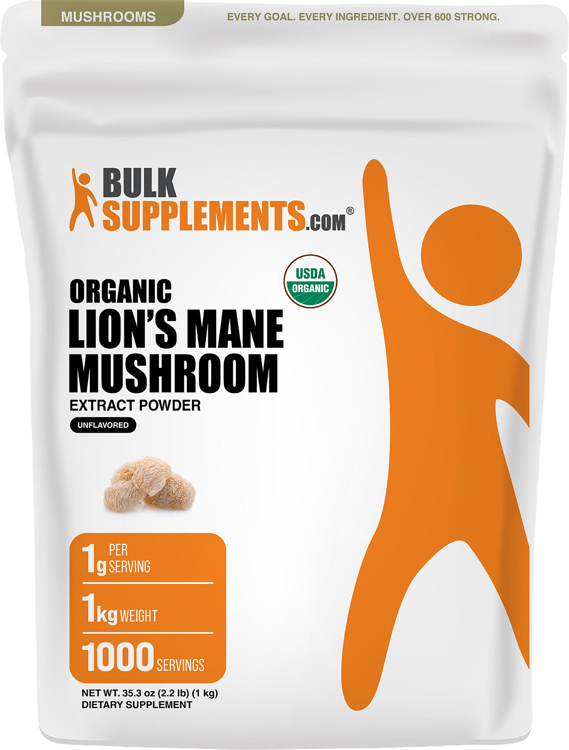 Organic Lions Mane Mushroom Extract Powder 1kg Main Image