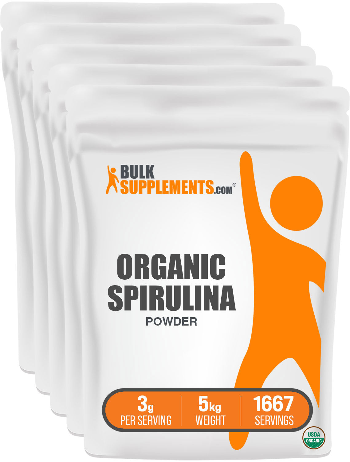 BulkSupplements.com Organic Spirulina Powder 5kg bag image