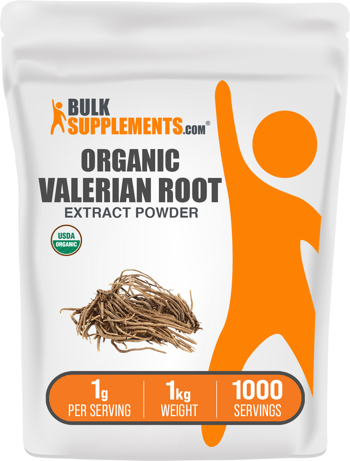 BulkSupplements.com Organic Valerian Root Extract Powder 1kg bag image