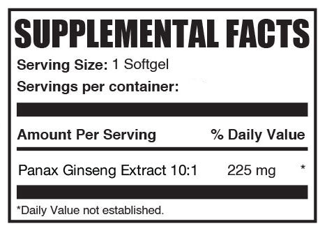 Panax ginseng softgels mini label