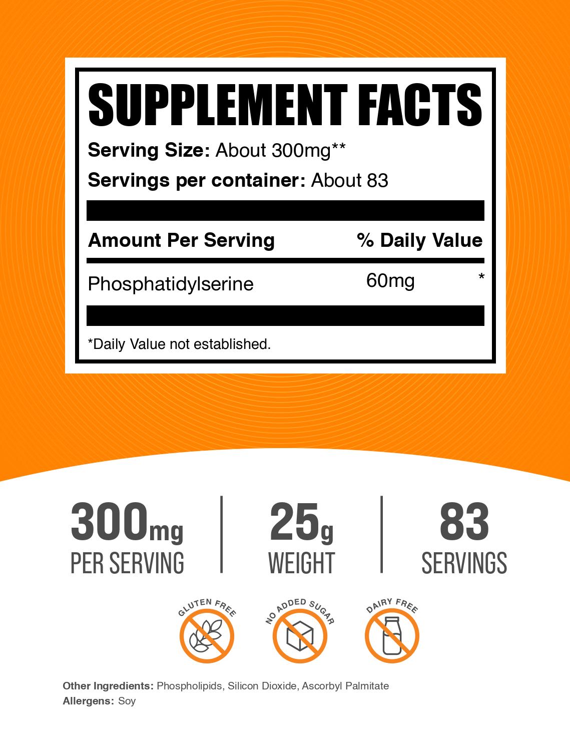 Phosphatidylserine Powder 25g Label