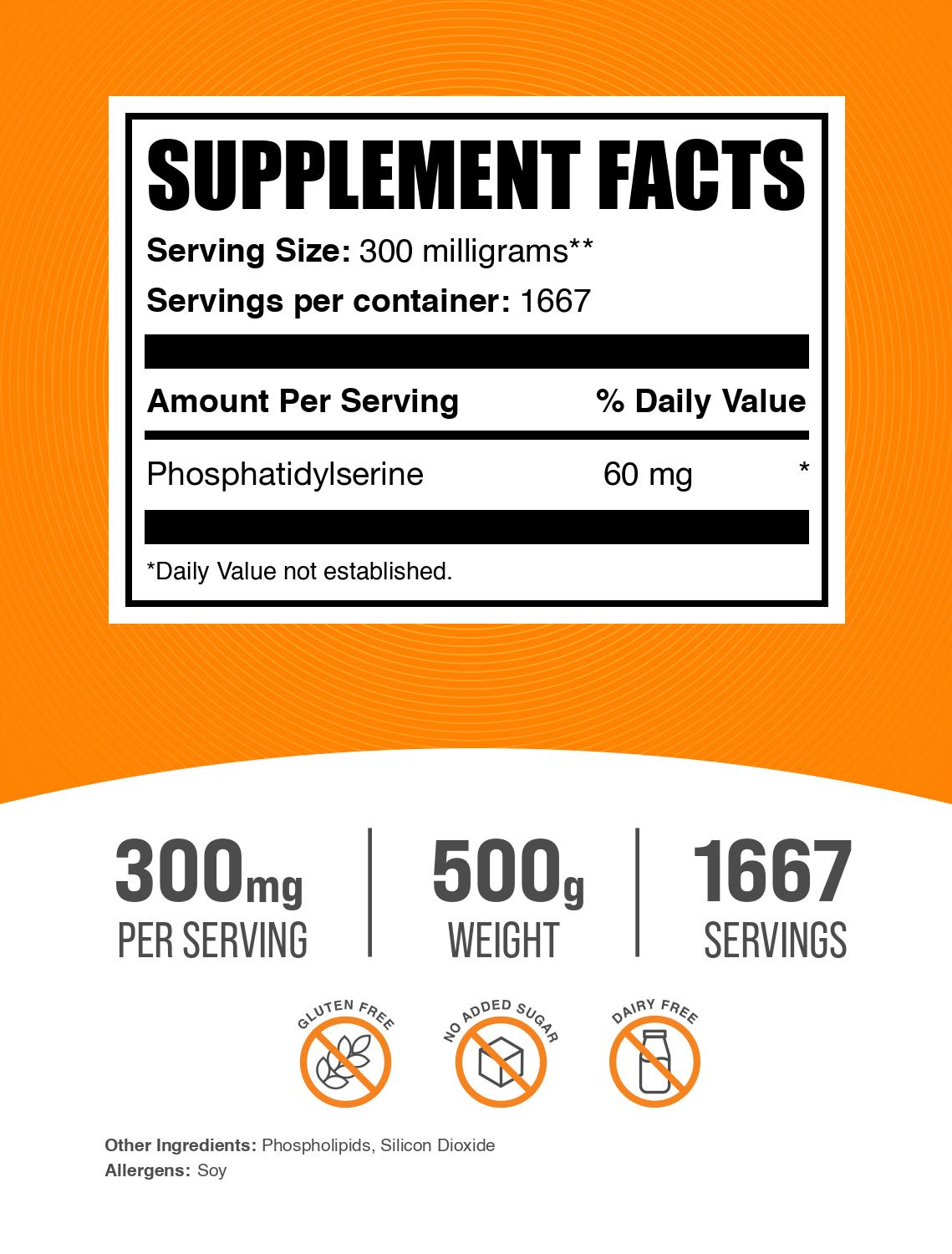 Phosphatidylserine powder label 500g