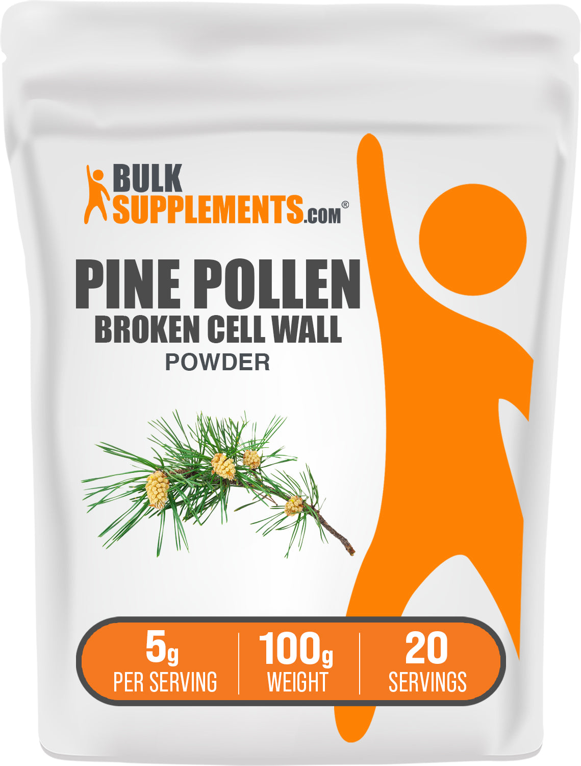 BulkSupplements.com Pine Pollen Powder 100g bag image