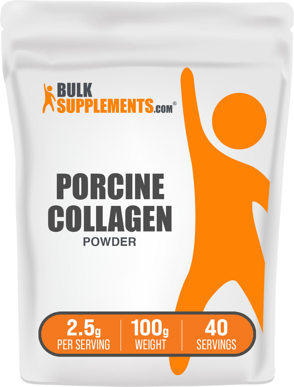 BulkSupplements.com Hydrolyzed Collagen (Porcine) Powder 100g bag image