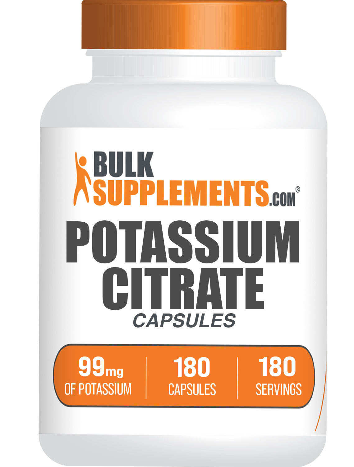 BulkSupplements.com Potassium Citrate 180 capsules bottle image
