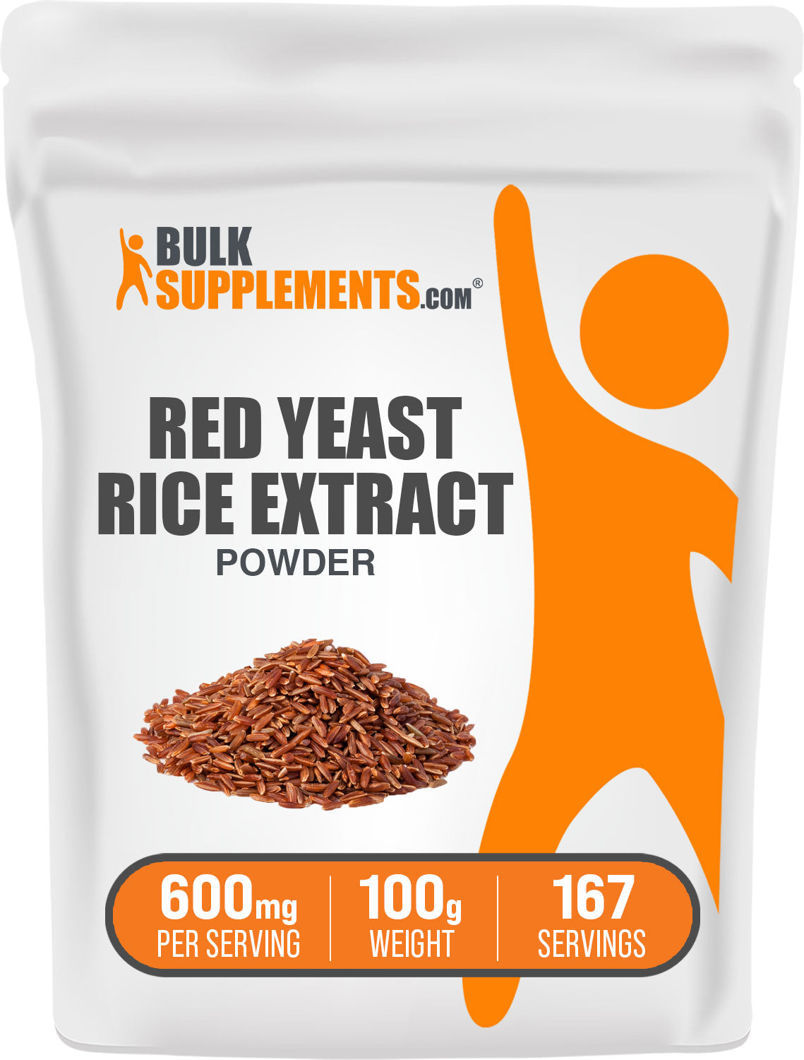 BulkSupplements Red Yeast Rice Extract Powder 100g bag