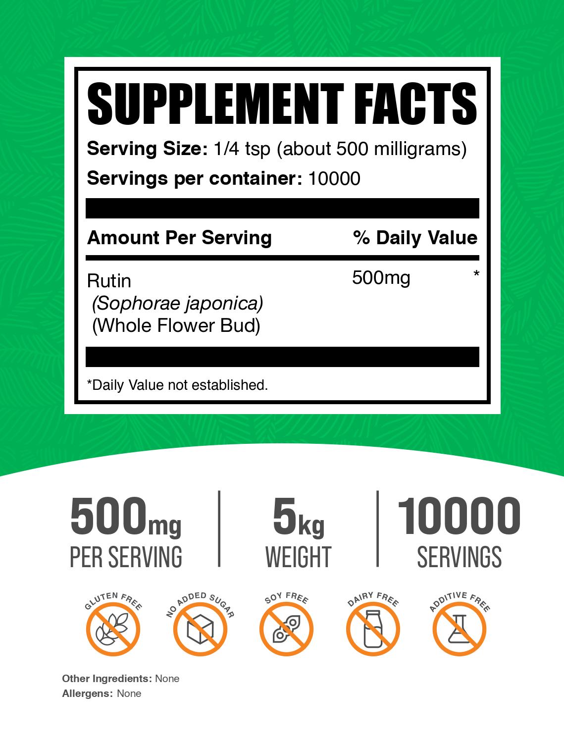 Rutin Powder 5kg Label