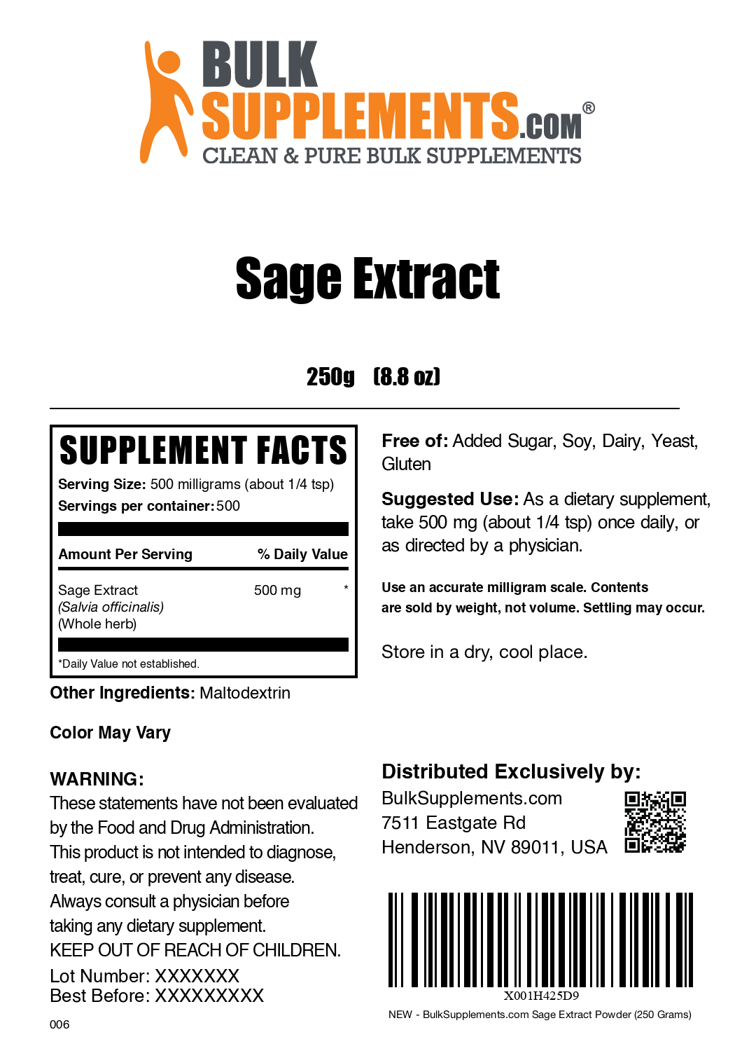 Sage Extract Powder