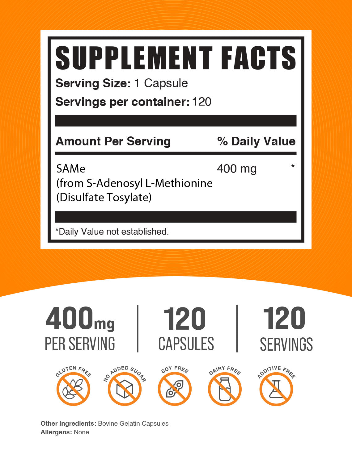 SAMe capsules label 240 ct