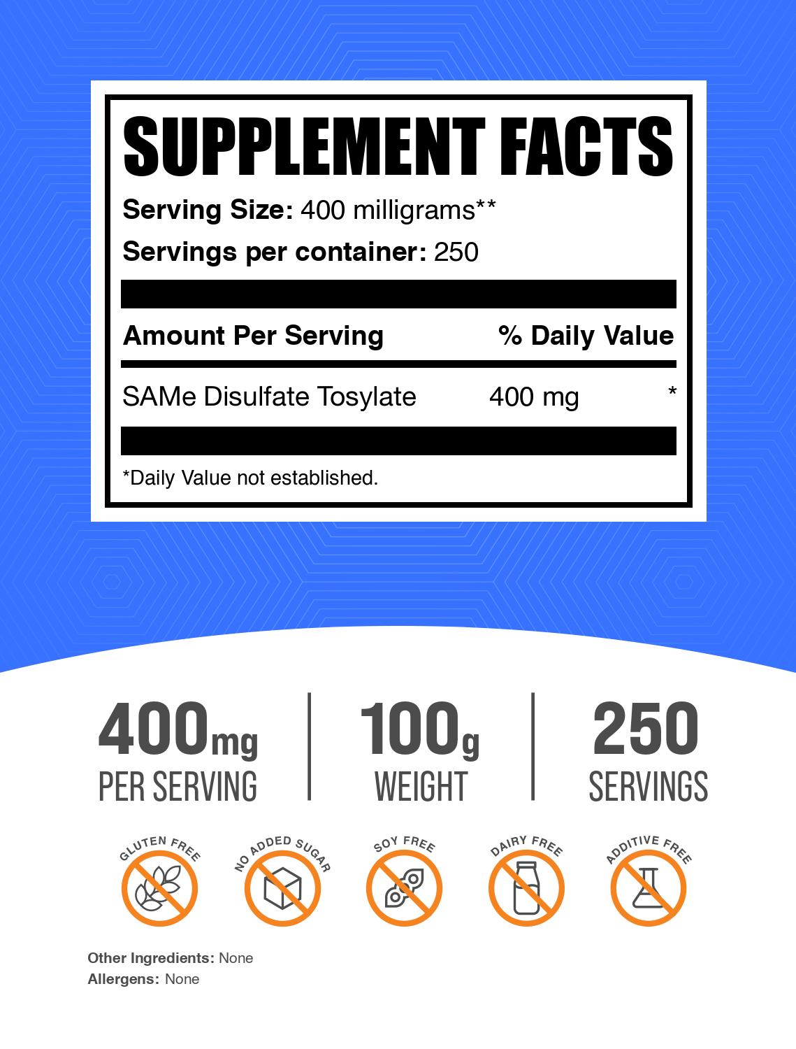 SAMe powder label 100g