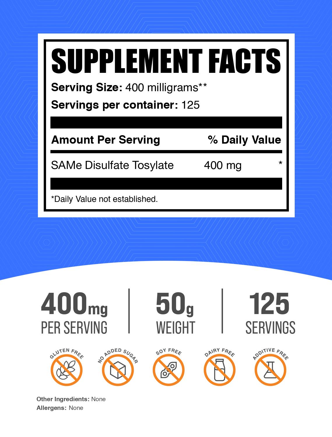 SAMe powder label 50g