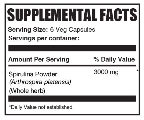 Spirulina capsules mini label