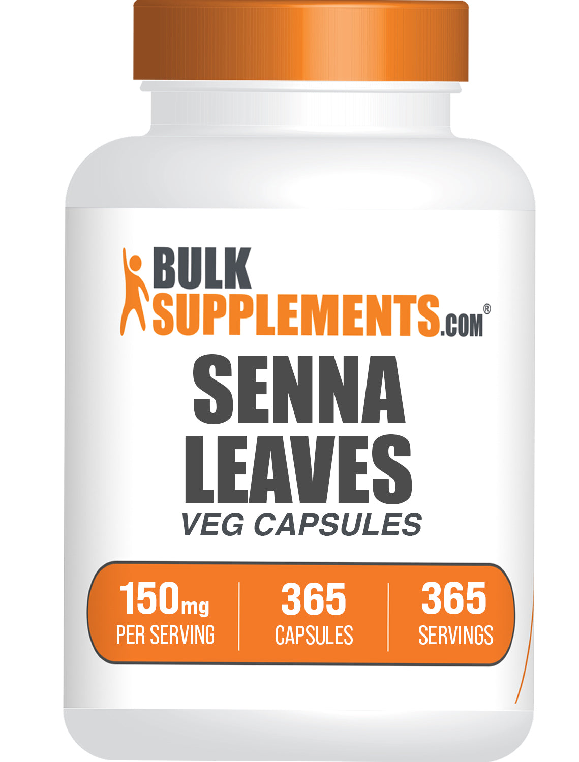 BulkSupplements.com Senna Leaf Extract 365 capsules bottle image