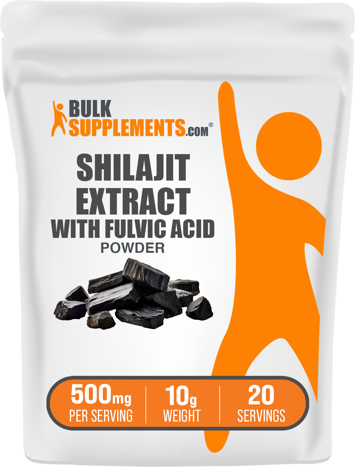 BulkSupplements.com Shilajit Extract Powder 10g bag image